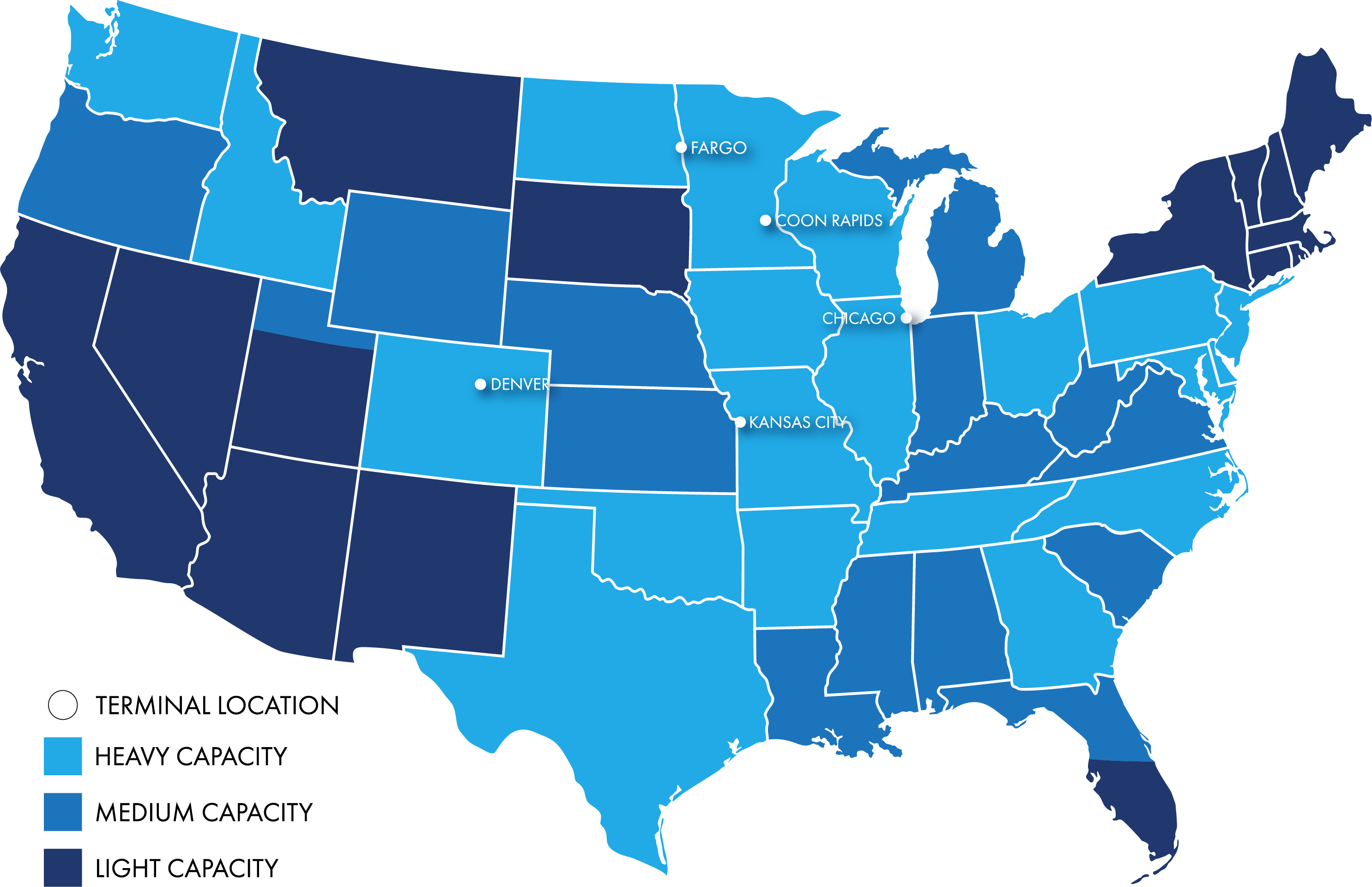 Magnum LTD OTR Truckload Capacity Service Map